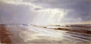 Beach With Sun Drawing Water — William Trost Richards