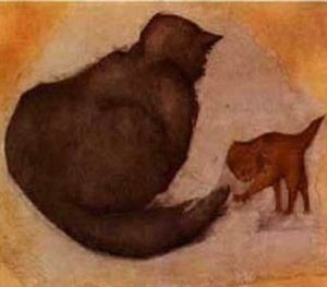 Cat And Kitten — Edward Coley Burne-jones