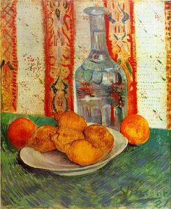 Still Life With Decanter And Lemons On A Plate — Vincent Willem Van Gogh, Impressionism