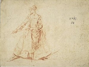 Women Turned To The Left, Pulling On A Rope — Nicolas Lancret