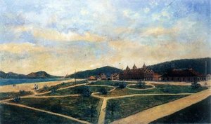 English Garden By The Seashore (landscape) Português Jardim À Beira Mar (paisagem) — Benedito Calixto