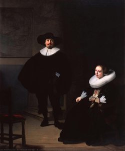 A Lady And Gentleman In Black — Rembrandt Van Rijn, Baroque