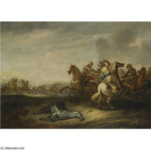 A Cavalry Battle — Abraham Van Der Hoef