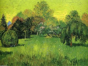 Public Park With Weeping Willow The Poet S Garden I — Vincent Willem Van Gogh, Post-impressionism