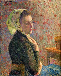 Woman with green scarf