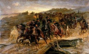 French Artillery Crossing The Flooded Aisne And Saving The Guns — John Charlton