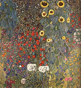 Farm Garden With Sunflowers — Gustav Klimt, Art Nouveau