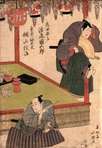 Actors From The Right Asao Kunigoro And Kiriyama Monji — Shunkōsai Hokushū