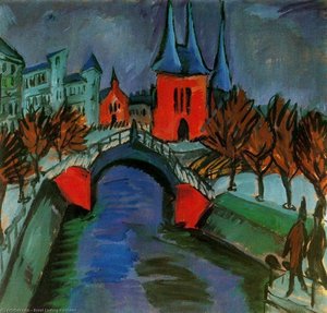 The Red River Elisabeth In Berlin — Ernst Ludwig Kirchner, German Expressionism