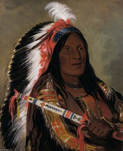 Táh Téck A Da Háir, Steep Wind, A Brave Of The Bad Arrow Points Band — George Catlin