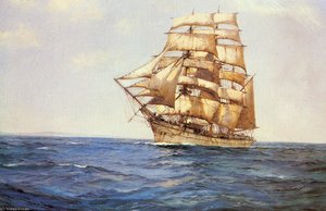 The Old White Barque — Montague Dawson