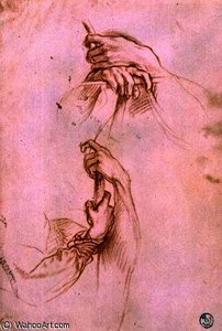 Two Studies Of A Young Man's Pair Of Hands — Sandro Botticelli, Renaissance