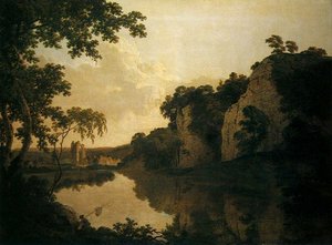 Landscape With Dale Abbey And Church Rocks — Joseph Wright Of Derby, Romanticism