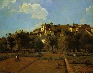 The Gardens Of L'hermitage, Pontoise — Camille Pissarro, Impressionist Landscape
