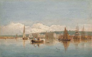Greenwich Hospital From The Thames Between Deptford And Millwall, At Low Tide — David Cox