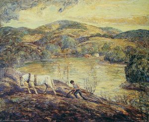 Ploughing — Ernest Lawson
