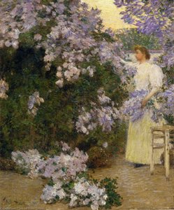Mrs. Hassam In The Garden — Frederick Childe Hassam, Impressionism