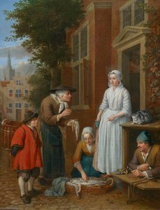 Fish Sellers In The Hague — Hieronymus Van Der Mij