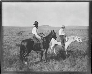 Henry Lyman, Straw Boss Of The Ls Outfit, And Another Cowboy Out Looking For Cattle. Ls Ranch, Texas. — Erwin Evans Smith