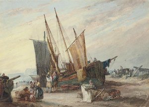 Fisherfolk Unloading The Catch On The South Coast — Samuel Owen
