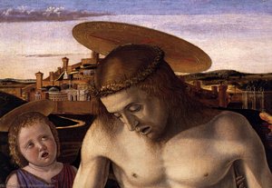 Dead Christ Supported By Two Angels (detail) — Giovanni Bellini, Renaissance