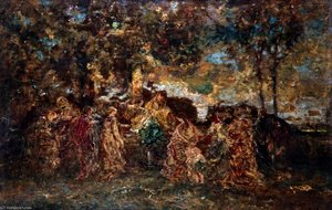 Scene From Boccaccio — Adolphe Joseph Thomas Monticelli