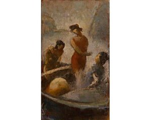 Bathers On The Boat — Theophrastos Triantafyllidis