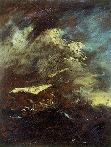 Two Vessels In A Storm — Francesco Lazzaro Guardi
