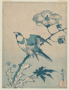 Finch On Hibiscus — Katsushika Hokusai