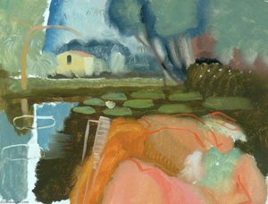 River Scene At Holbrook And Molly In A Boat — Ivon Hitchens