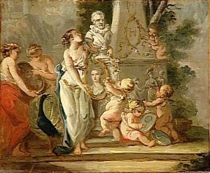 Allégorie Autour Du Buste D'henri Iv Et D'un Médaillon Représentant La Comtesse De Gramont — Nicolas Guy Brenet