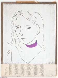 Untitled (black Line Drawing Of Female) — Joseph Cornell, Minimalist Illustration