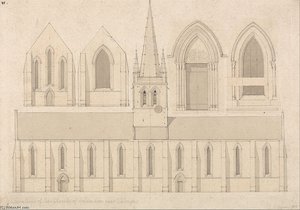Elevation Of The Church Of Columbiers, Near Valognes, Normandy — John Sell Cotman