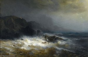 Schiffbruch Vor Felsiger Küste