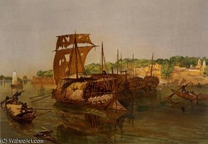 Boats On The Ganges — William Simpson
