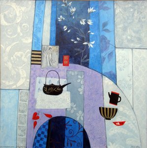 Japanese Composition On Blue — Jean Warin