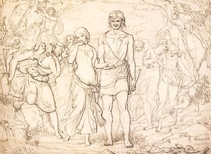 Cymon And Iphigenia, Study — Sir John Everett Millais