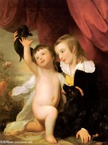 Portrait Of Raphael West And Benjamin West, Jr., 1775 — Benjamin West