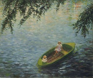 Young Girls In A Boat On The Marne — Henri Lebasque