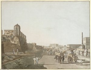 Old Fort Playhouse And Holwell's Monument Calcutta — Thomas Daniell