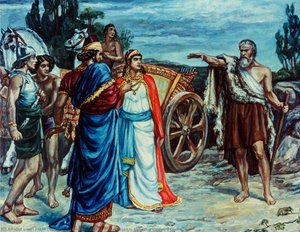 Jezabel And Ahab Meeting Elijah In Naboth's Vineyard Giclee