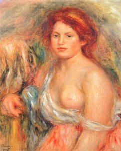 Model With Bare Breast — Pierre-auguste Renoir, Impressionism