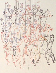 Cavalry. Picture For Children Book 'parade Of The Red Army' — Александар Дејнека