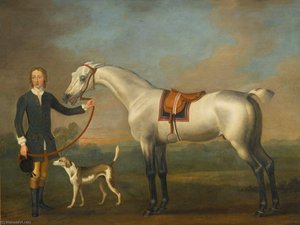 A Gray Hunter Held By A Groom — Thomas Spencer