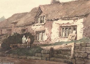Old Cottages, Devonshire — Samuel Prout