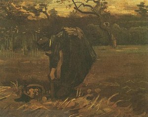 Peasant Woman Digging Up Potatoes — Vincent Willem Van Gogh, Post-impressionism