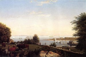 Gloucester From Brookbank — Fitz Henry Lane