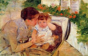 Susan Comforting The Baby (no.2) — Mary Stevenson Cassatt, Impressionist Style