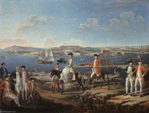 Lady Johnstone, Wife Of The Governor Of Menorca, Accompanied By Officers Of The 25th Regiment Of Foot And The Royal Navy, And A Naval Seaman — Giuseppe Chiesa