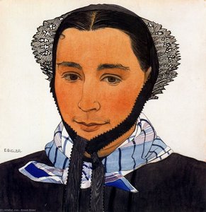 Marie. Valais In The Lace Cap — Ernest Biéler, Art Deco